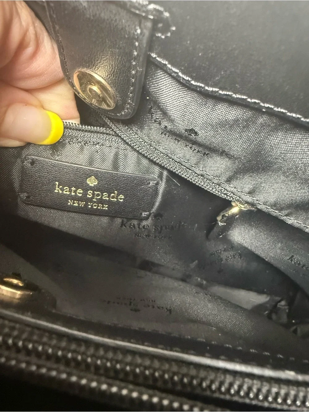 Kate Spade New York Sienna Satchel Black Leather with Detachable Strap-Like New